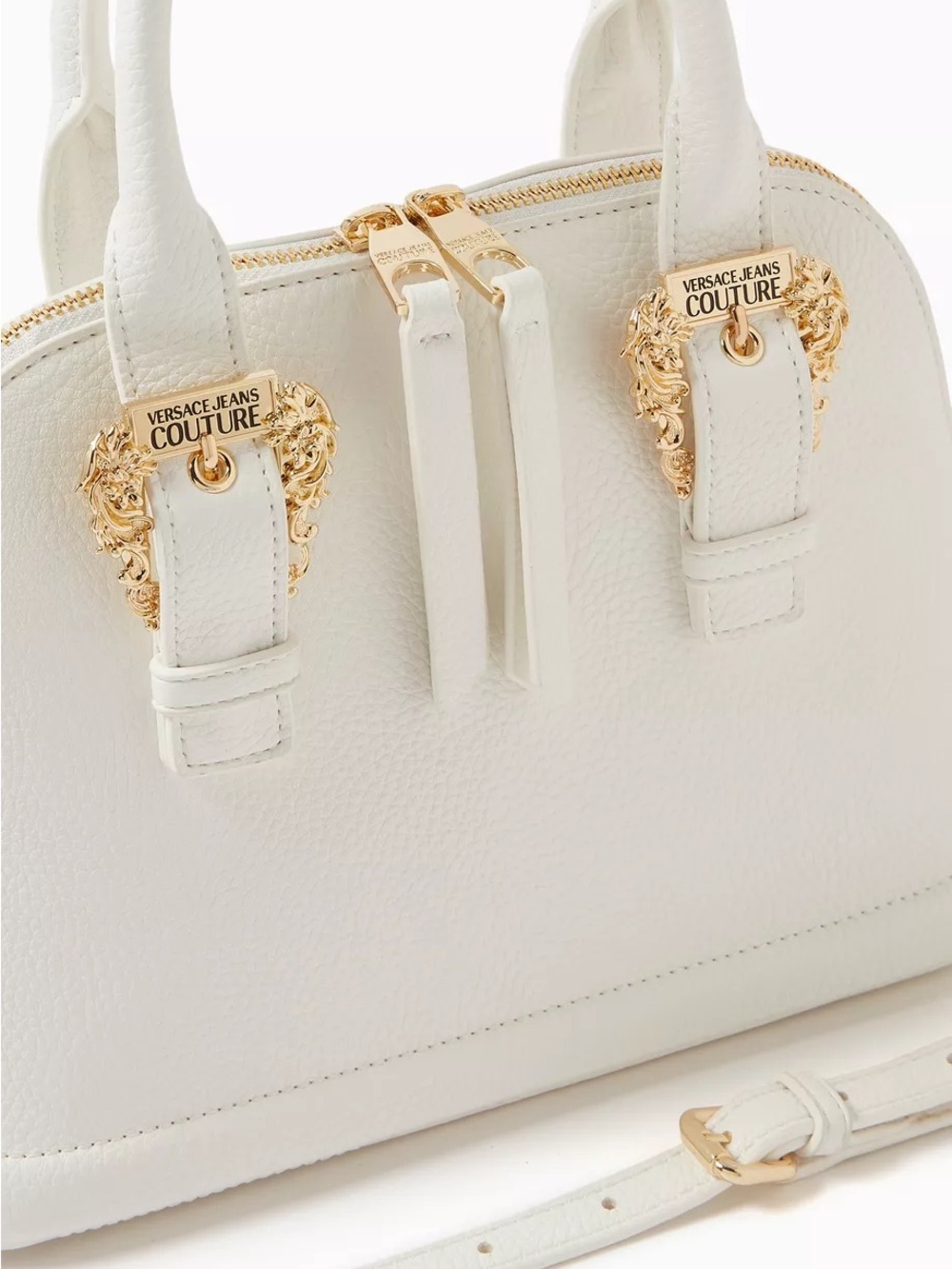New with Tags, Versace Jeans Collection White Mini Satchel with Gold Hardware - Picture 3 of 5